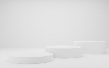 Background 3D geometic podium White Color Design minimal illustration 3D rendering.