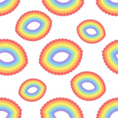 Rainbow circles Pattern for fabrics. Oriental motifs. Ethnic pattern. Seamless background.