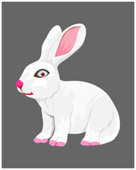 Fototapeta premium isolated white rabbit vector design