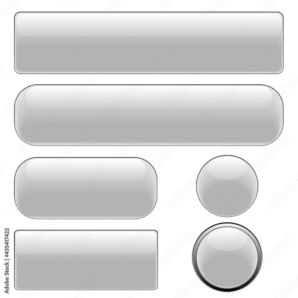 Aufkleber set white glossy web buttons isolated on a white background