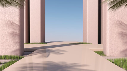 Empty room with Wall Background. 3D illustration, 3D rendering