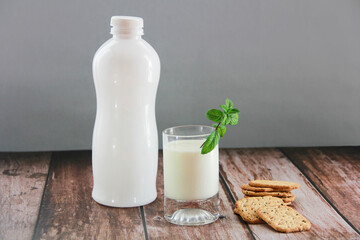 milk drink in a glass for a kefir diet