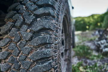 Tire treads in the mud, Jeep wheels