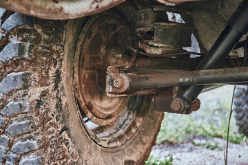 Tire treads in the mud, Jeep wheels