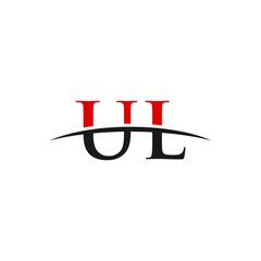UL initial swoosh horizon, letter logo designs vector
