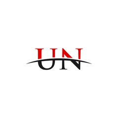 UN initial swoosh horizon, letter logo designs vector