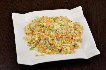 mung bean with chopped vegetables and spices