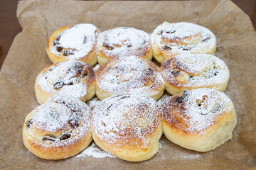 Freshly baked raisin bread
