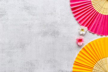 Chinese style hand fan made of bamboo and paper