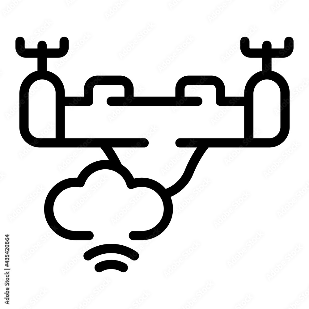 Poster wireless drone icon. outline wireless drone vector icon for web design isolated on white background