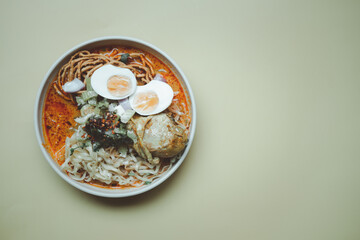 Northern Thai curry noodles soup