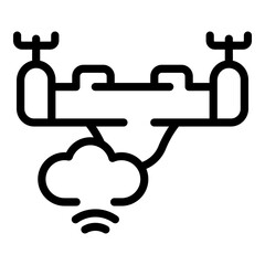 Wireless drone icon. Outline Wireless drone vector icon for web design isolated on white background