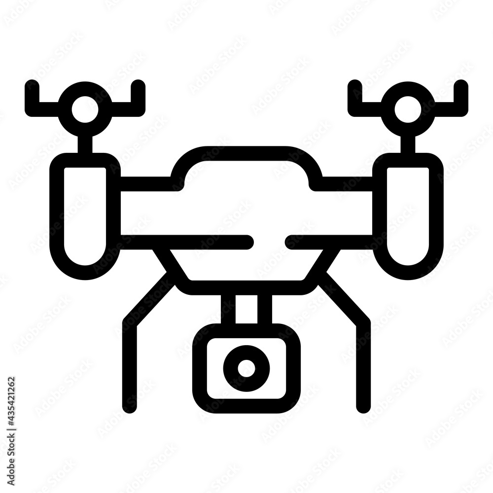 Poster video drone icon. outline video drone vector icon for web design isolated on white background