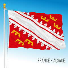 Alsace regional flag, France, European Union, vector illustration