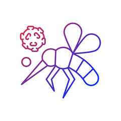 Insects gradient linear vector icon. Dangerous poisonous bugs spread diseases. Blood infection. Biological risk. Thin line color symbols. Modern style pictogram. Vector isolated outline drawing