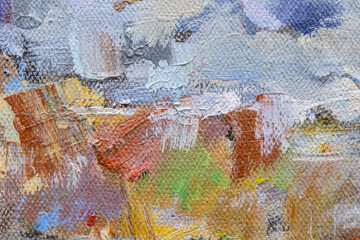 colorful oil painting canvas