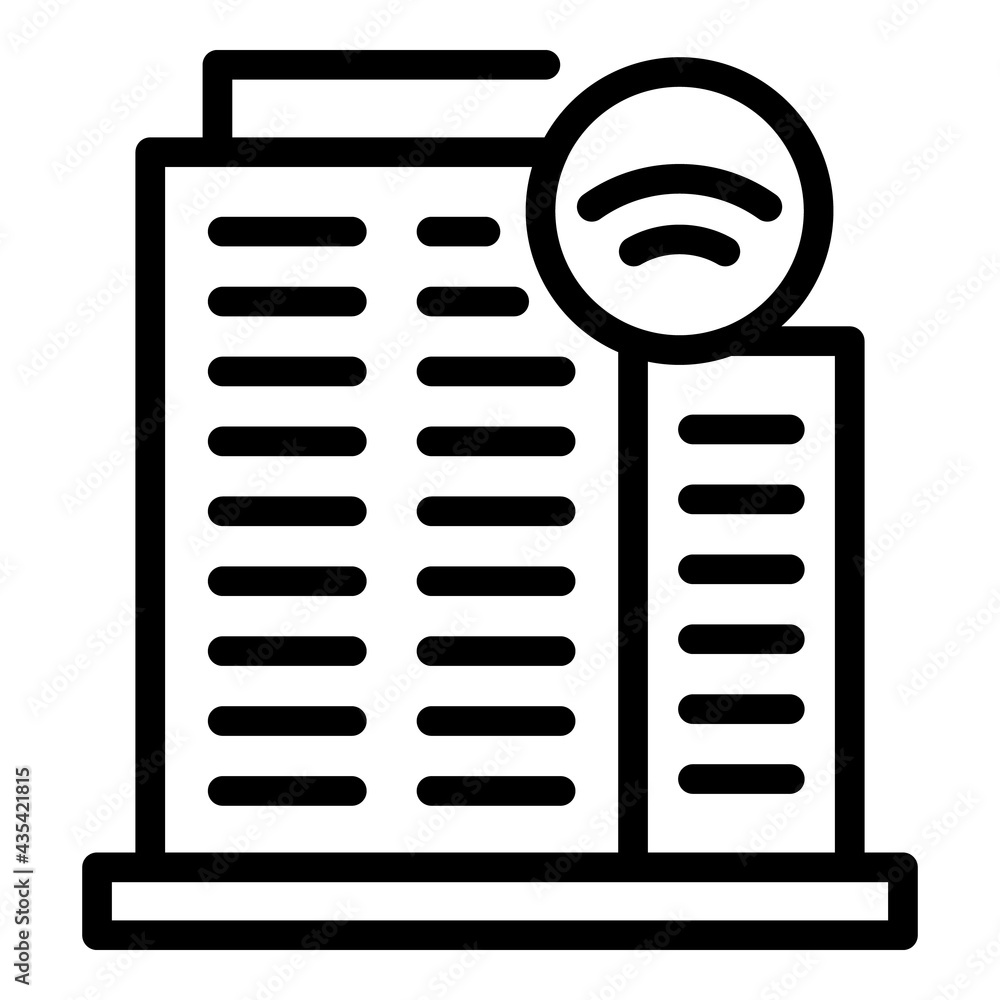 Poster smart building icon. outline smart building vector icon for web design isolated on white background