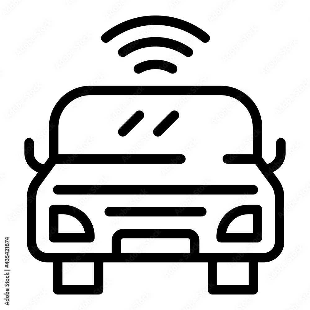 Poster smart car icon. outline smart car vector icon for web design isolated on white background
