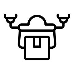 Delivery drone icon. Outline Delivery drone vector icon for web design isolated on white background