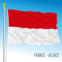 Alsace regional flag, France, European Union, vector illustration