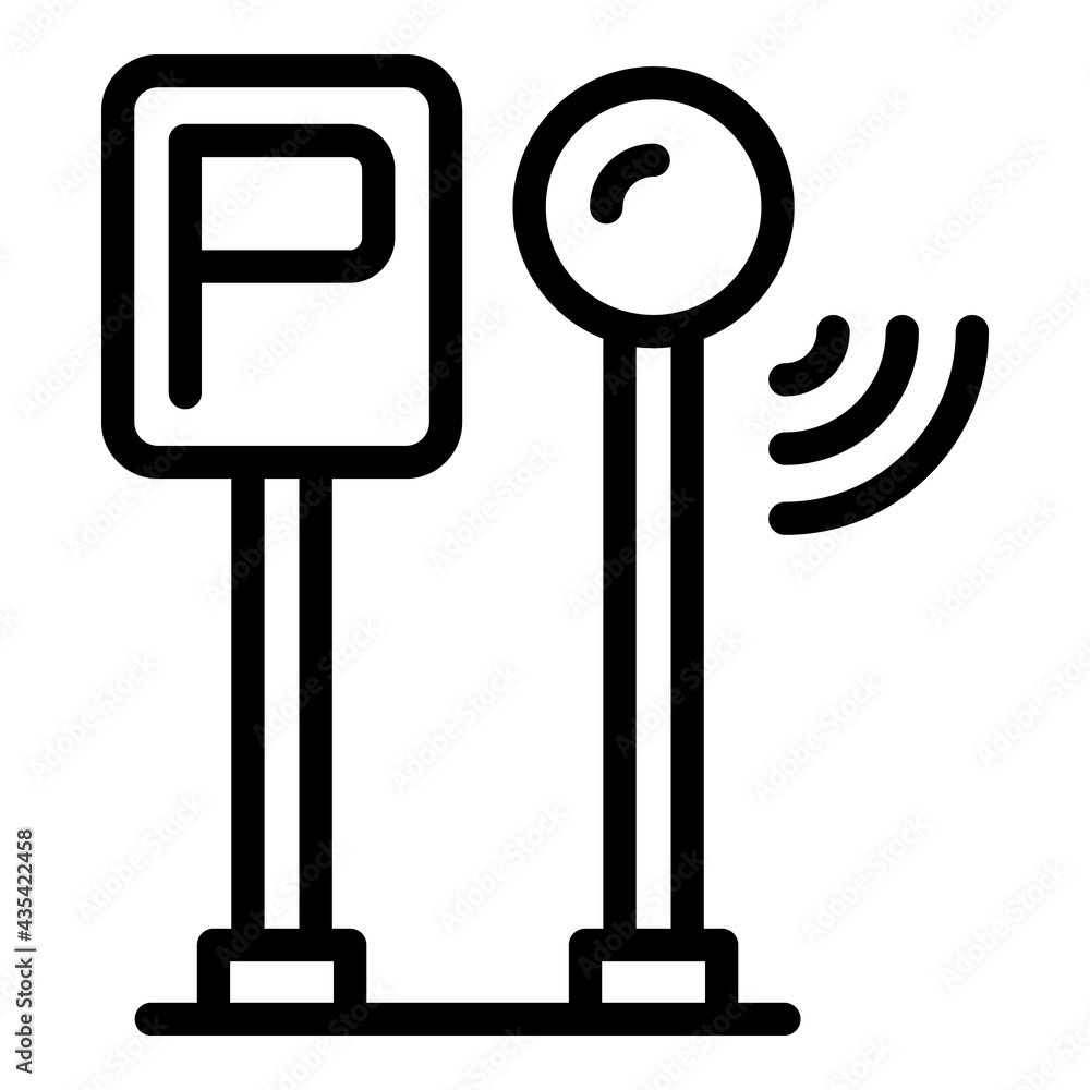 Poster smart parking icon. outline smart parking vector icon for web design isolated on white background