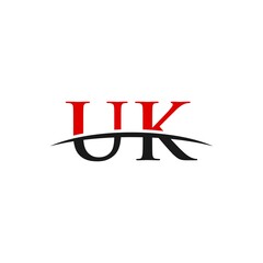 UK initial swoosh horizon, letter logo designs vector