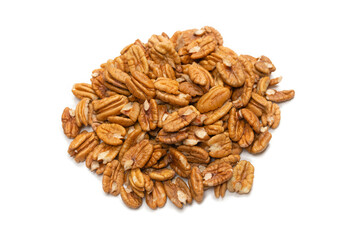 Pecan-nut isolated on white background.
