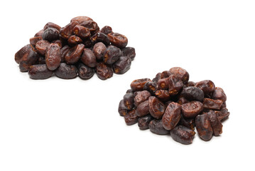 Dried dates isolated on white background.