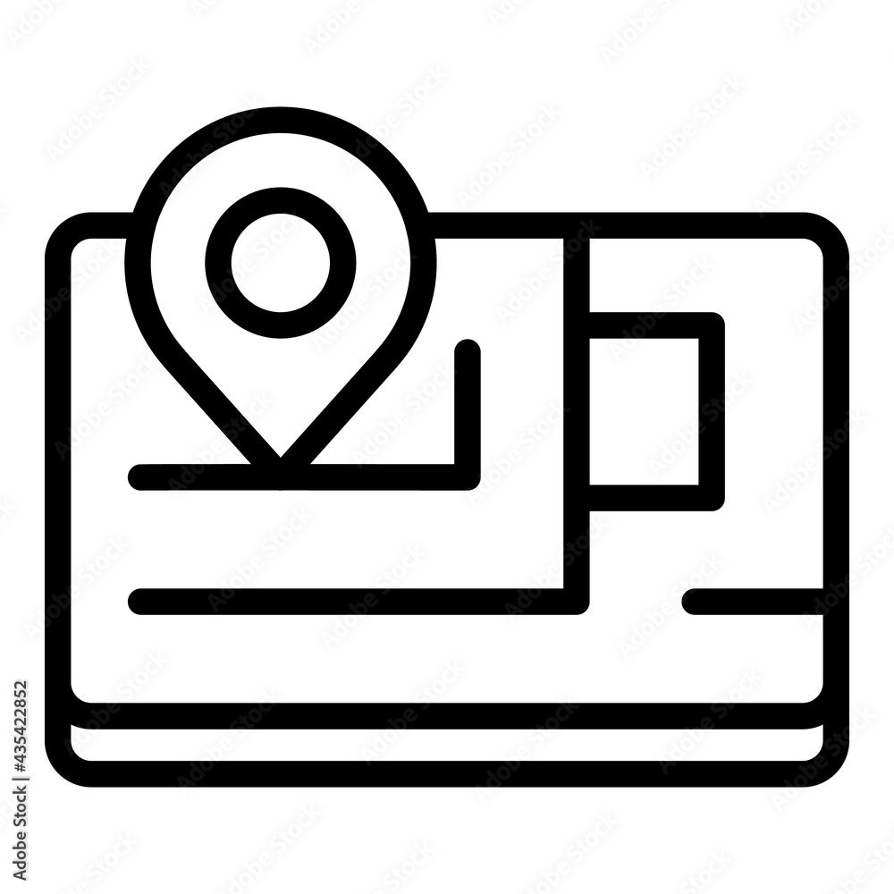 Poster automated map car icon. outline automated map car vector icon for web design isolated on white backg