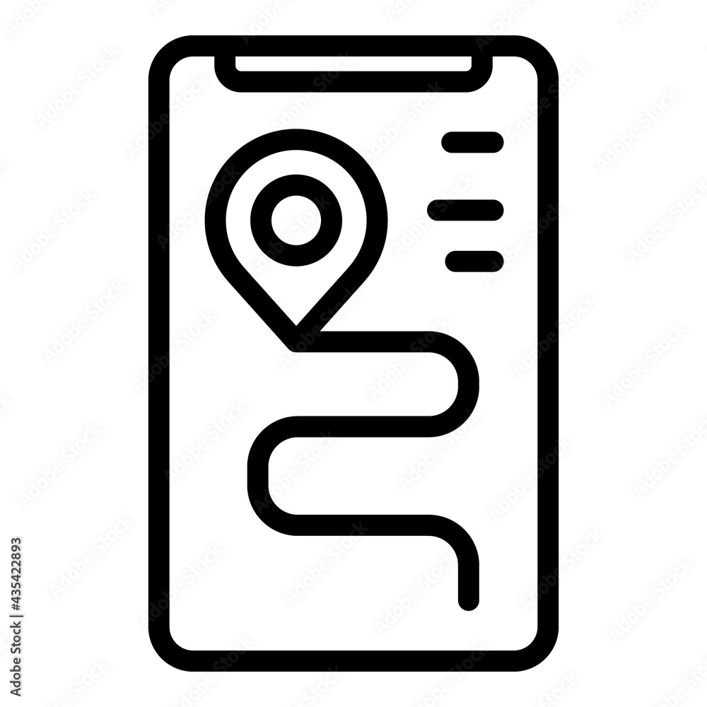 Poster smart navigation car icon. outline smart navigation car vector icon for web design isolated on white