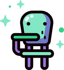 Desk Chair Icon - Style : Lineal Color	
