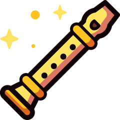 Flute Icon - Style : Lineal Color	
