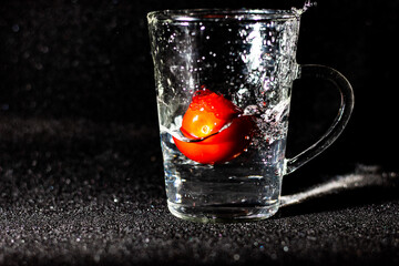 tomato in a glass