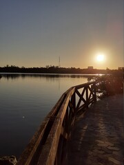 Obraz premium sunset on the river