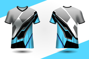 Vector jersey sports design template for sports clubs. uniform front and back view.