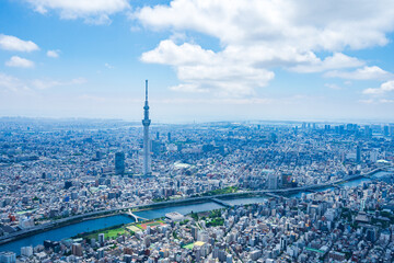 Fototapeta premium 東京都心部 ヘリコプター空撮写真