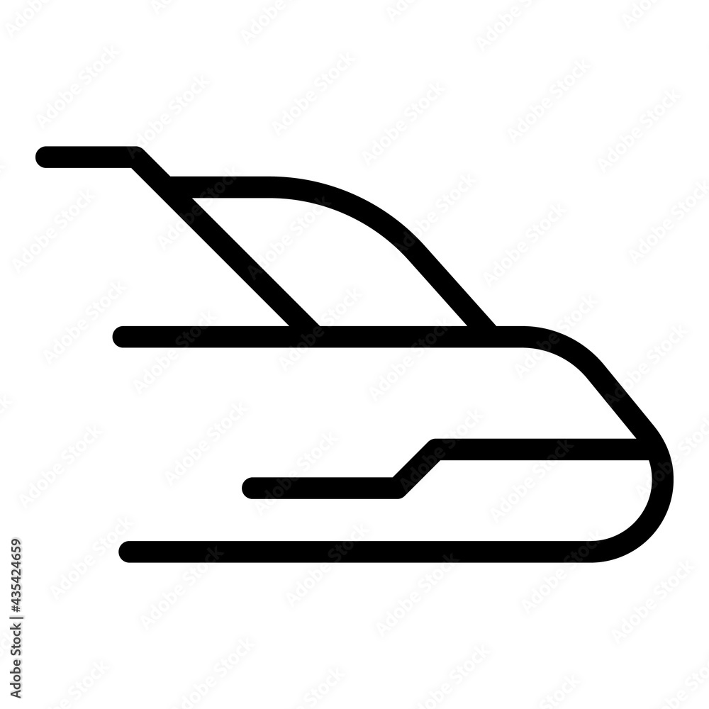 Poster transit fast train icon. outline transit fast train vector icon for web design isolated on white bac