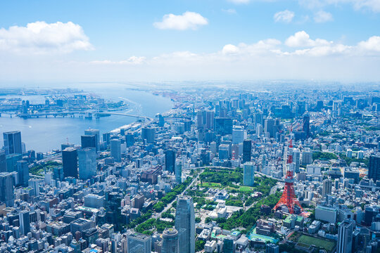東京タワー・東京ベイエリア   東京都心部 ヘリコプター空撮写真