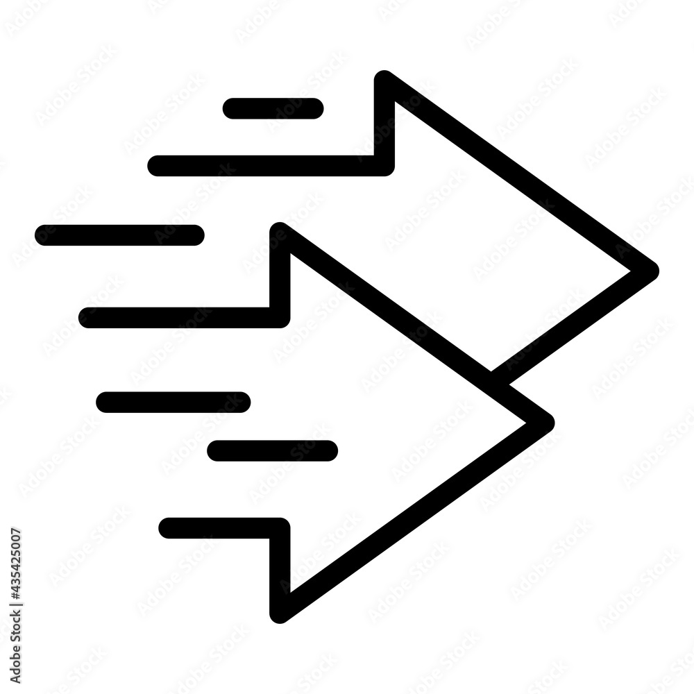 Poster fast arrows icon. outline fast arrows vector icon for web design isolated on white background