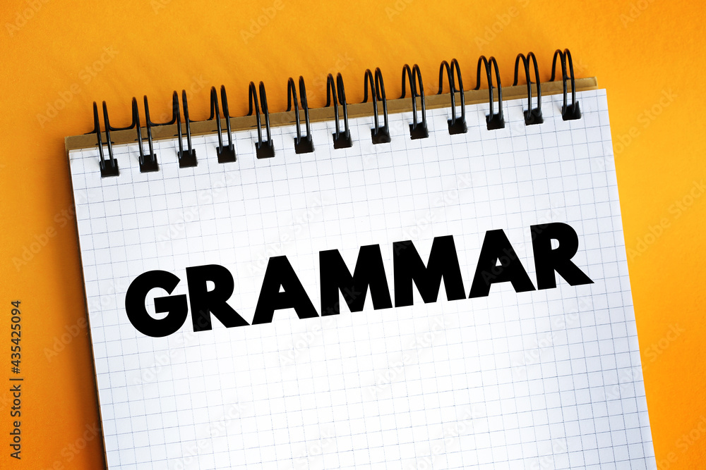 Poster grammar text quote on notepad, concept background