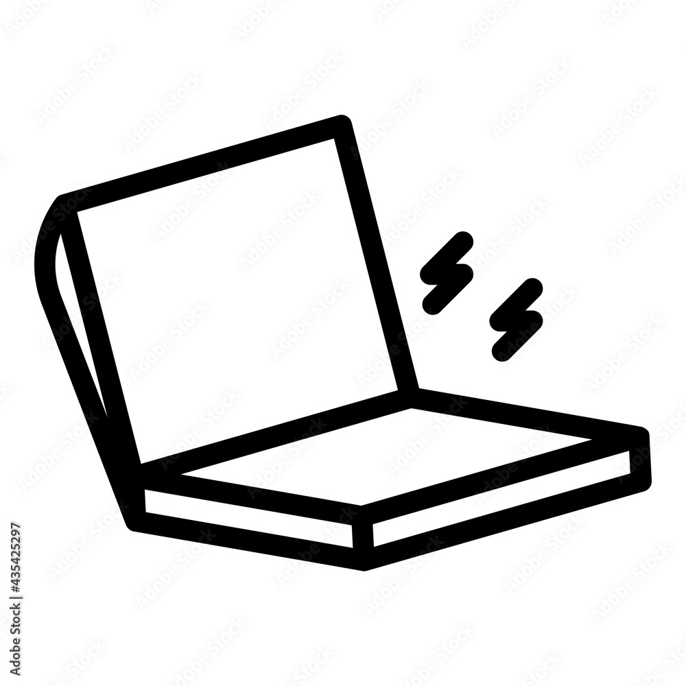 Poster laptop attack icon. outline laptop attack vector icon for web design isolated on white background