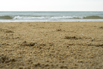 Low angle close-up of beach by the sea