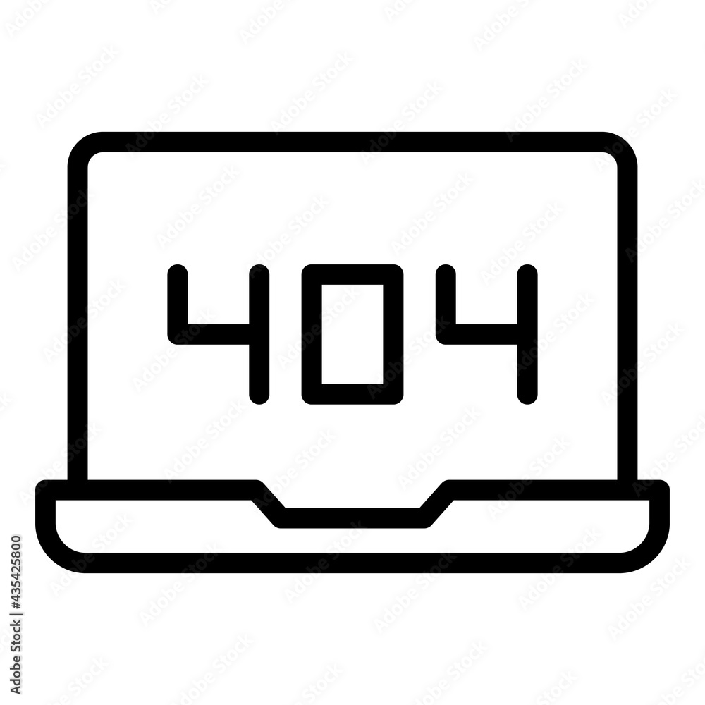 Aufkleber error laptop icon. outline error laptop vector icon for web design isolated on white background