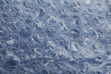 Texture of bubble wrap as background, top view