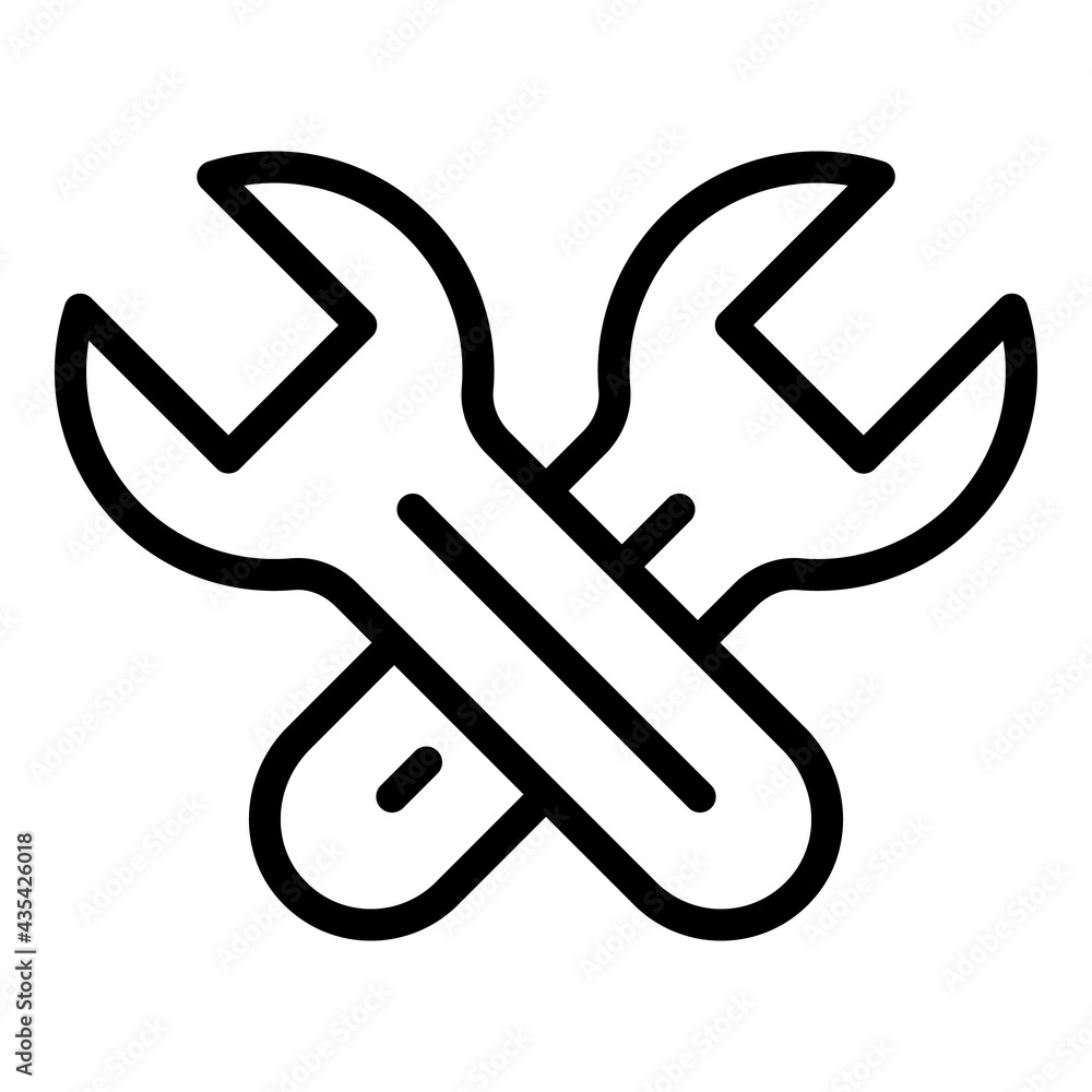 Poster key fixing laptop icon. outline key fixing laptop vector icon for web design isolated on white backg
