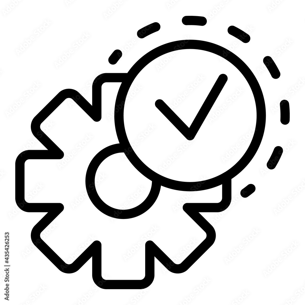 Poster done gear computer icon. outline done gear computer vector icon for web design isolated on white bac