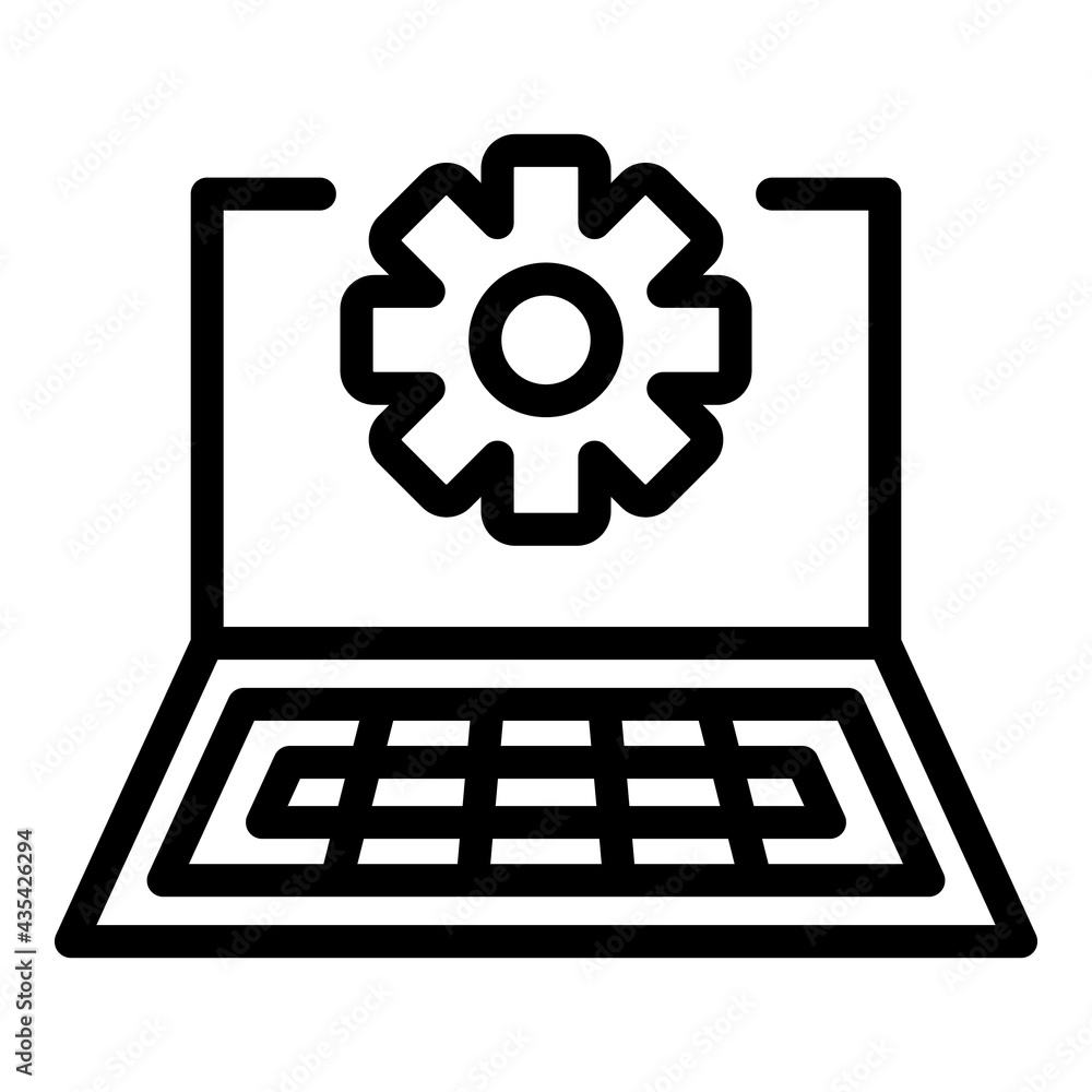 Poster service help computer icon. outline service help computer vector icon for web design isolated on whi