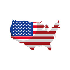 USA flag map
