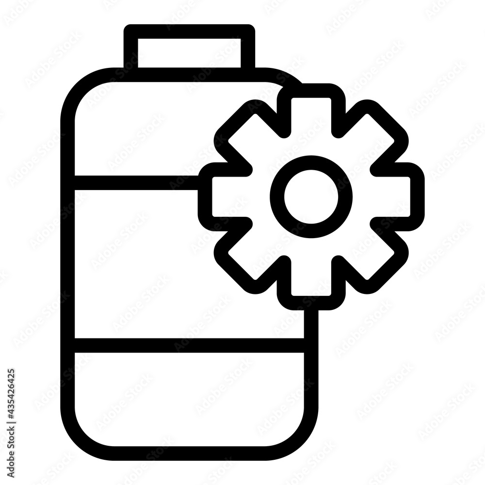 Poster battery setting icon. outline battery setting vector icon for web design isolated on white backgroun
