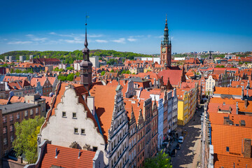 Beautiful architecture of the main city of Gdansk at summer. Poland © Patryk Kosmider